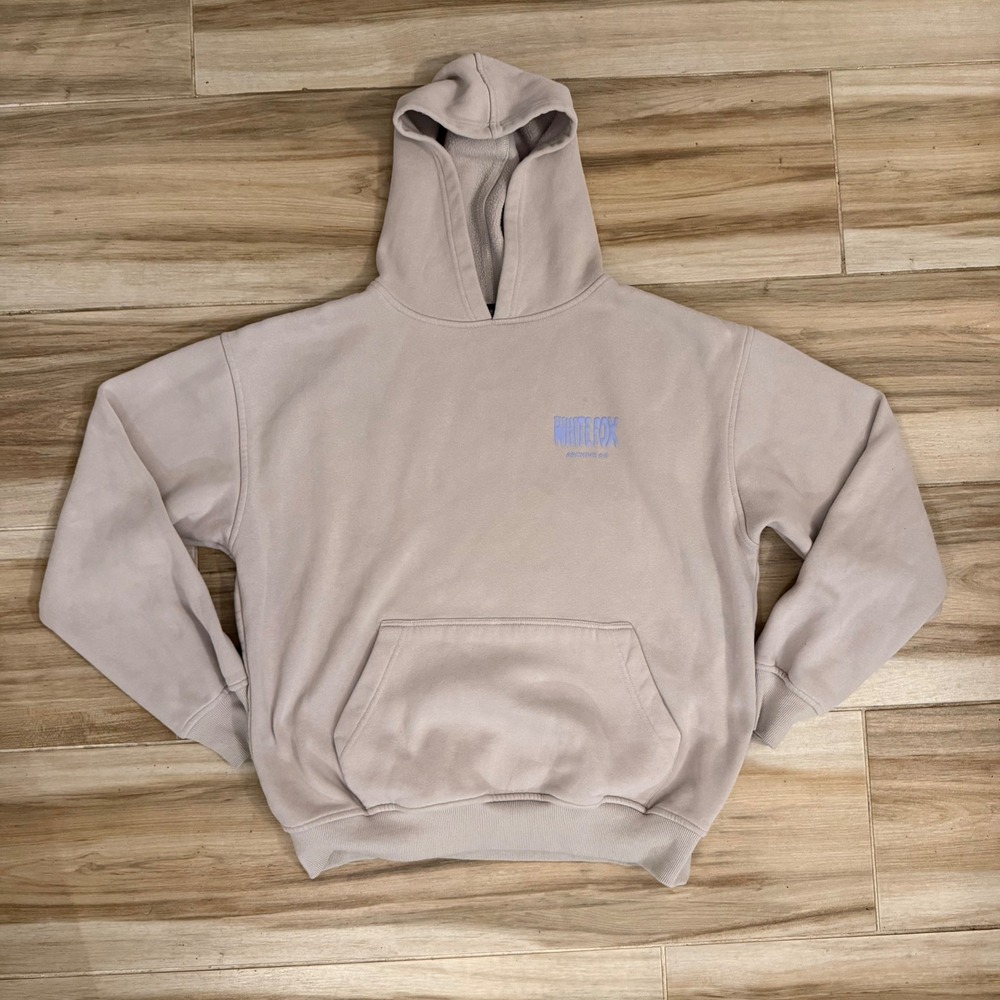 White Fox‎ Archive 6.0 Oversized Hoodie Taupe Blue Logo S/M